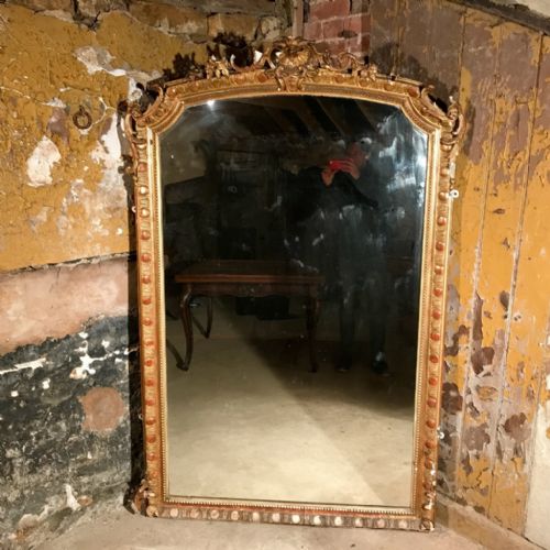 large french gilt mirror for restoration - CATEGORY: ANTIQUE MIRRORS - DATED 1900