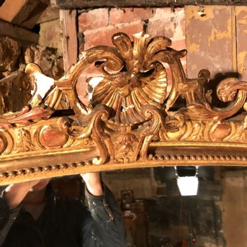 LARGE FRENCH GILT MIRROR FOR RESTORATION - ADDITIONAL PHOTO 8