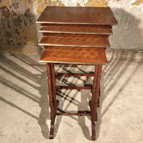 QUARTETTO NEST OF FOUR TABLES WITH BRASS INLAY - ADDITIONAL PHOTO 3