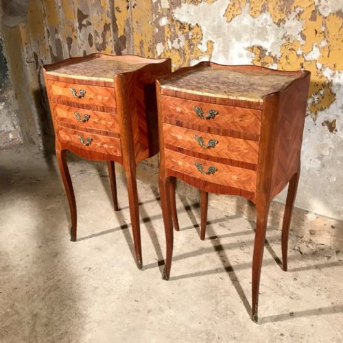 PAIR OF KINGWOOD AND MARQUETRY SIDE TABLE - ADDITIONAL PHOTO 1