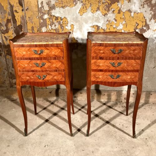 PAIR OF KINGWOOD AND MARQUETRY SIDE TABLE - ADDITIONAL PHOTO 3