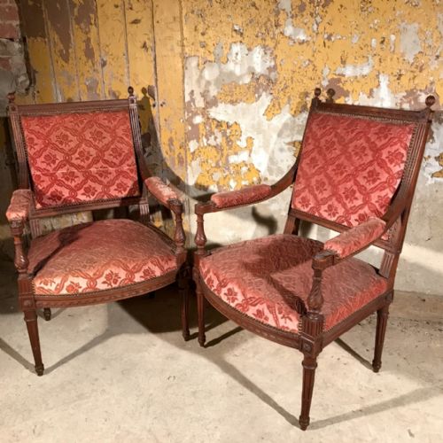 RARE SET OF FOUR FRENCH ARMCHAIRS - ADDITIONAL PHOTO 6