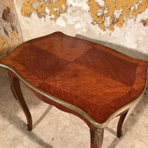 FRENCH WALNUT AND ORMOLU COFFEE TABLE SIDE TABLE - ADDITIONAL PHOTO 1