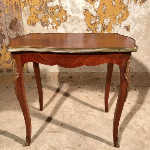 FRENCH WALNUT AND ORMOLU COFFEE TABLE SIDE TABLE - ADDITIONAL PHOTO 2