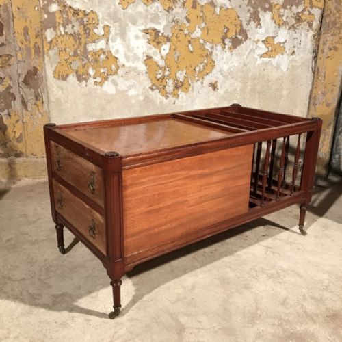 mahogany coffee table with canterbury end - CATEGORY: ANTIQUE FURNITURE - DATED 1920