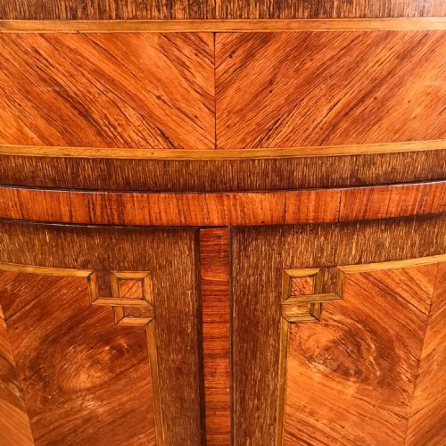 FRENCH MARBLE TOP INLAID DEMI LUNE CHEST - ADDITIONAL PHOTO 6