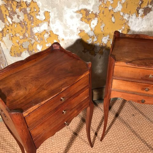 PAIR OF FRENCH CHERRYWOOD BEDSIDE TABLES - ADDITIONAL PHOTO 2