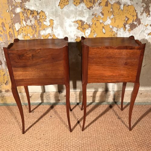 PAIR OF FRENCH CHERRYWOOD BEDSIDE TABLES - ADDITIONAL PHOTO 4