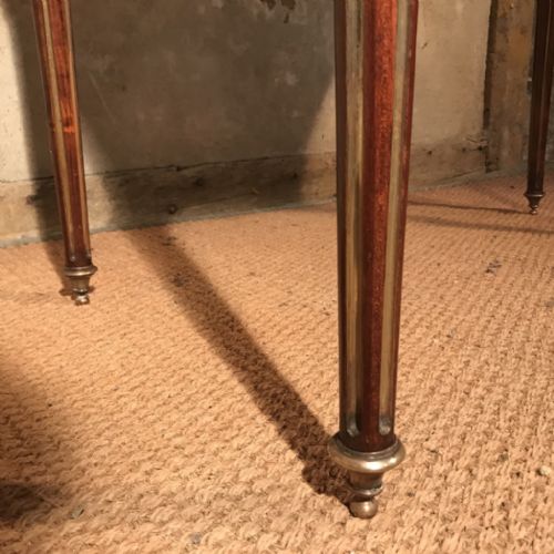 FRENCH MAHOGANY AND BRASS INLAID WRITING TABLE - ADDITIONAL PHOTO 1