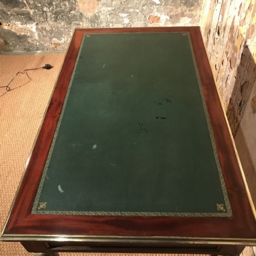 FRENCH MAHOGANY AND BRASS INLAID WRITING TABLE - ADDITIONAL PHOTO 6