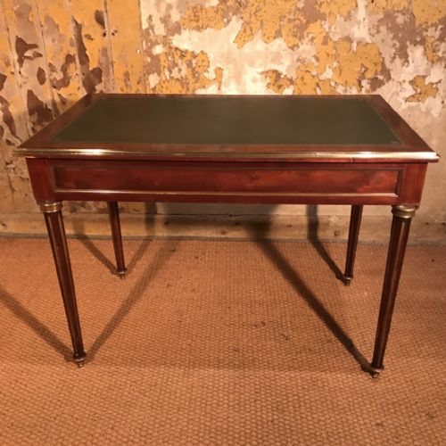 FRENCH MAHOGANY AND BRASS INLAID WRITING TABLE - ADDITIONAL PHOTO 7