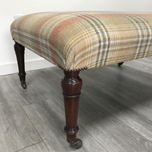 LARGE VICTORIAN CENTRE STOOL WITH CASTORS - ADDITIONAL PHOTO 2