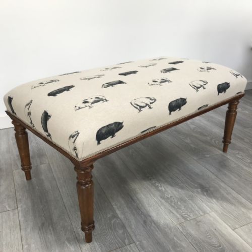 victorian turned leg footstool fully restored - CATEGORY: ANTIQUE STOOLS - DATED VICTORIAN