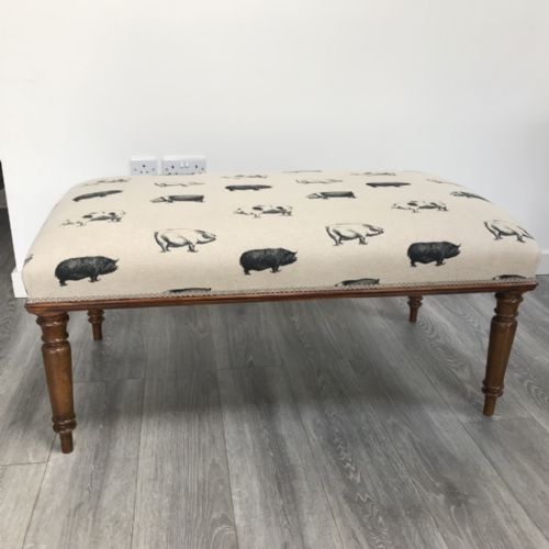 VICTORIAN TURNED LEG FOOTSTOOL FULLY RESTORED - ADDITIONAL PHOTO 1