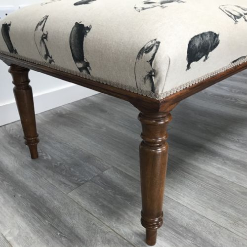 VICTORIAN TURNED LEG FOOTSTOOL FULLY RESTORED - ADDITIONAL PHOTO 3