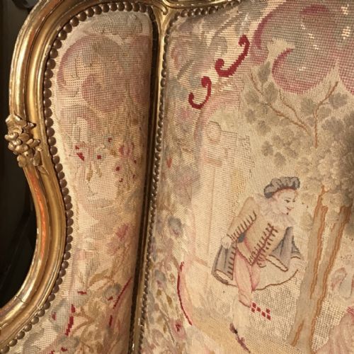 EXCEPTIONAL PAIR OF C19TH FRENCH GILT WING ARMCHAIRS - ADDITIONAL PHOTO 9
