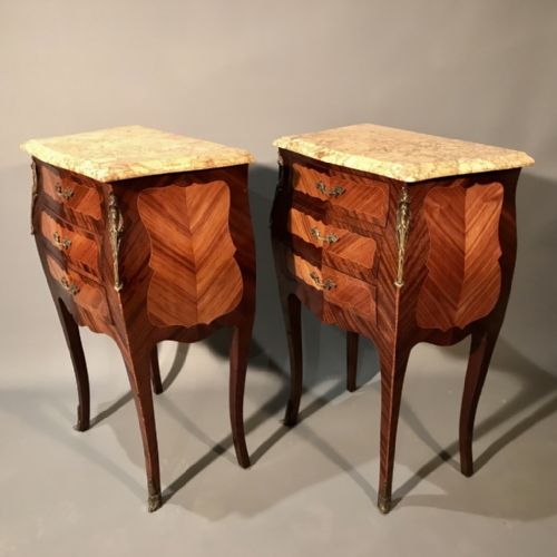 large pair of french bombe lamp tables - CATEGORY: ANTIQUE TABLES - DATED 1920