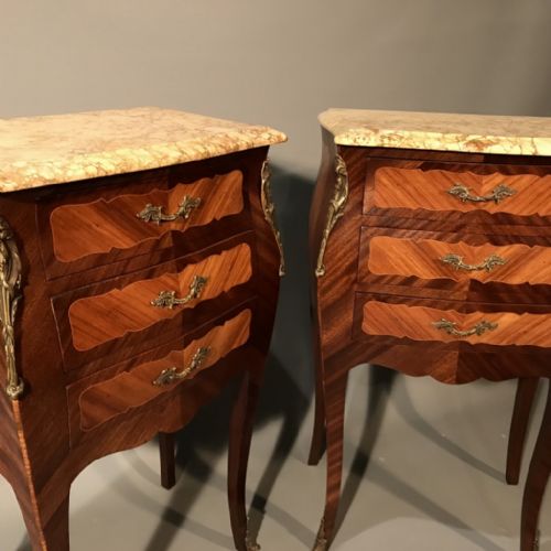 LARGE PAIR OF FRENCH BOMBE LAMP TABLES - ADDITIONAL PHOTO 1