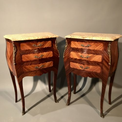 LARGE PAIR OF FRENCH BOMBE LAMP TABLES - ADDITIONAL PHOTO 2