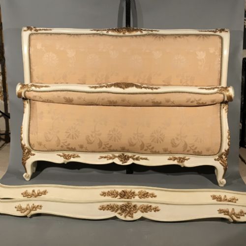 FRENCH KINGSIZE PAINT GILT BED - ADDITIONAL PHOTO 1