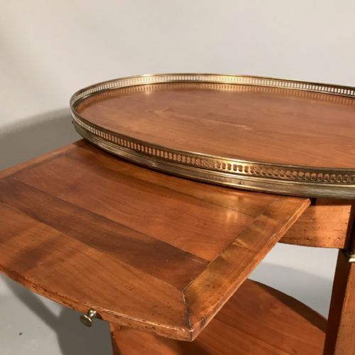 FRENCH CHERRY BRASS OVAL SIDE TABLE - ADDITIONAL PHOTO 2