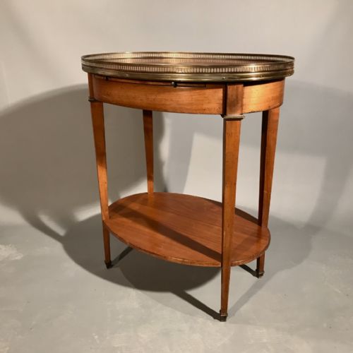 FRENCH CHERRY BRASS OVAL SIDE TABLE - ADDITIONAL PHOTO 3