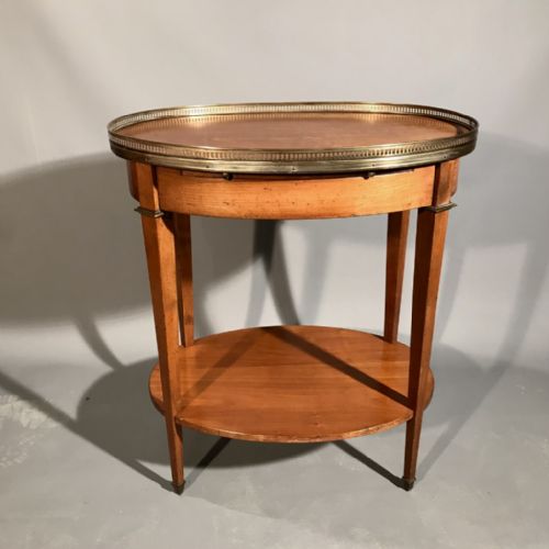 FRENCH CHERRY BRASS OVAL SIDE TABLE - ADDITIONAL PHOTO 4