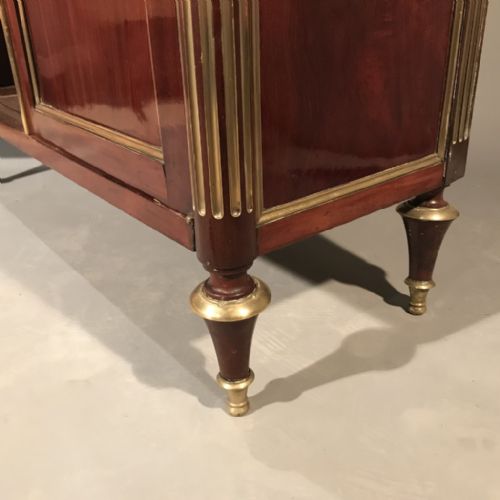 FRENCH MAHOGANY AND BRASS CABINET WITH MARBLE TOP - ADDITIONAL PHOTO 1
