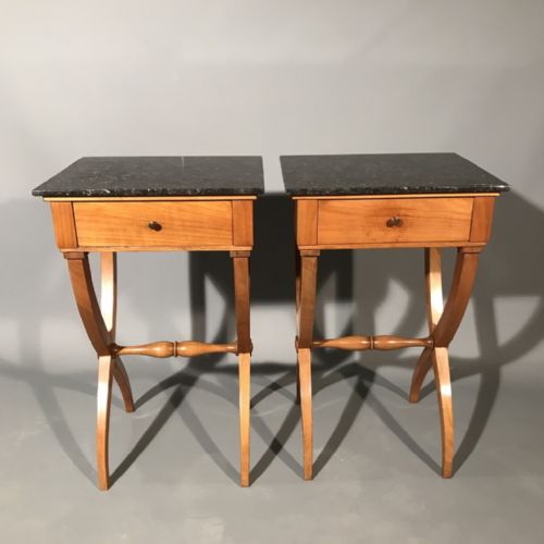 pair of small french cherry side tables - CATEGORY: ANTIQUE TABLES - DATED 1920