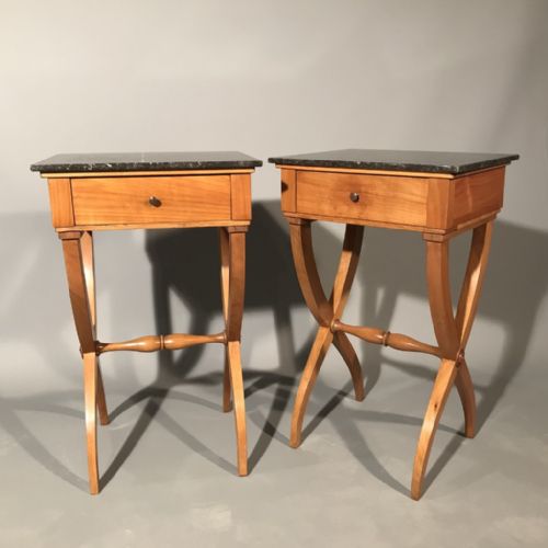 PAIR OF SMALL FRENCH CHERRY SIDE TABLES - ADDITIONAL PHOTO 1