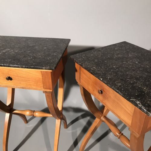 PAIR OF SMALL FRENCH CHERRY SIDE TABLES - ADDITIONAL PHOTO 2