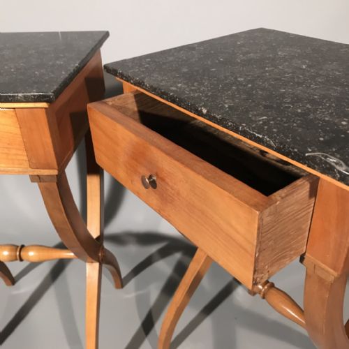 PAIR OF SMALL FRENCH CHERRY SIDE TABLES - ADDITIONAL PHOTO 3
