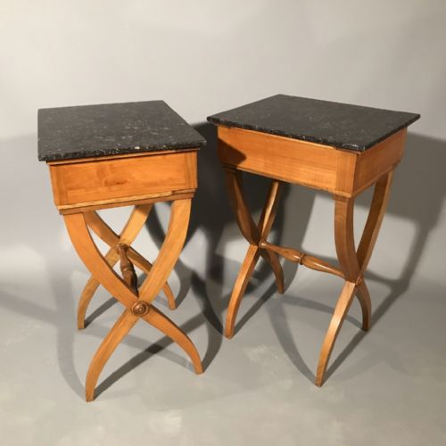 PAIR OF SMALL FRENCH CHERRY SIDE TABLES - ADDITIONAL PHOTO 4