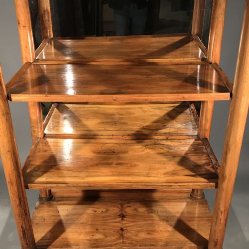 PALE WALNUT FRENCH EMPIRE VITRINE DISPLAY WITH MIRROR - ADDITIONAL PHOTO 4