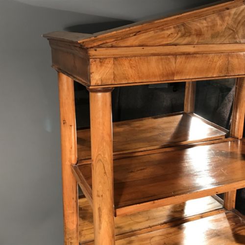 PALE WALNUT FRENCH EMPIRE VITRINE DISPLAY WITH MIRROR - ADDITIONAL PHOTO 5
