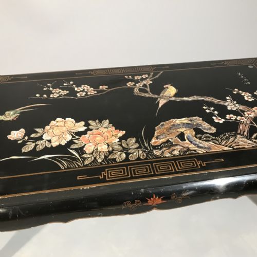 BLACK LACQUERED CHINOISERIE COFFEE TABLE - ADDITIONAL PHOTO 3