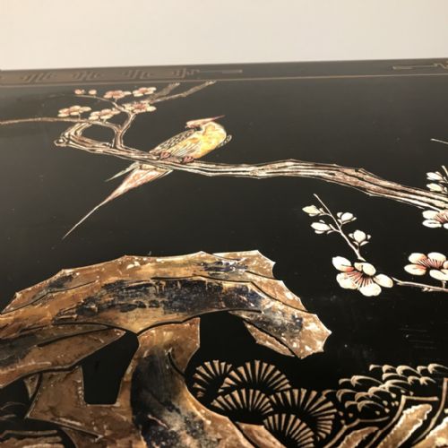 BLACK LACQUERED CHINOISERIE COFFEE TABLE - ADDITIONAL PHOTO 5
