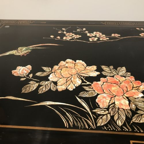 BLACK LACQUERED CHINOISERIE COFFEE TABLE - ADDITIONAL PHOTO 6