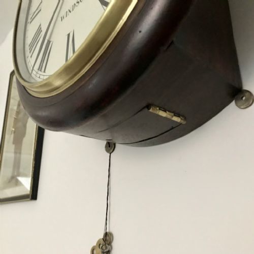 8 DAY FUSEE WALL CLOCK BY JOSEPH ALBORN OF WINDSOR C1883 - ADDITIONAL PHOTO 6