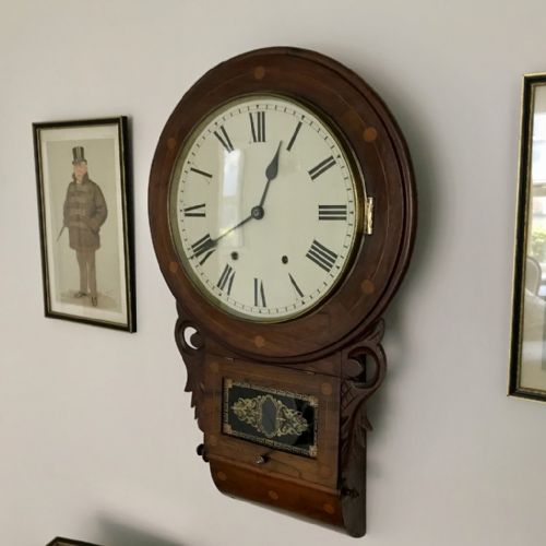 american drop dial wall clock c1920 - CATEGORY: ANTIQUE CLOCKS - DATED 1920