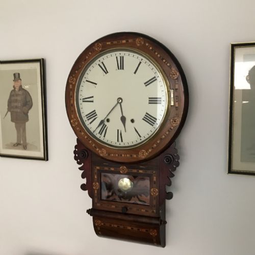 superb american drop dial wall clock c1900 - CATEGORY: ANTIQUE CLOCKS - DATED 1900