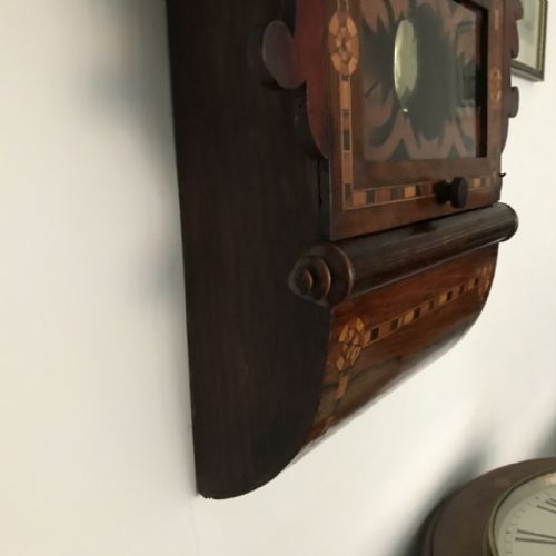 SUPERB AMERICAN DROP DIAL WALL CLOCK C1900 - ADDITIONAL PHOTO 2
