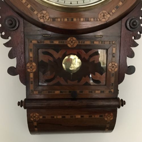 SUPERB AMERICAN DROP DIAL WALL CLOCK C1900 - ADDITIONAL PHOTO 3