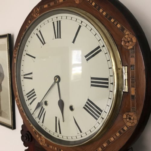 SUPERB AMERICAN DROP DIAL WALL CLOCK C1900 - ADDITIONAL PHOTO 5