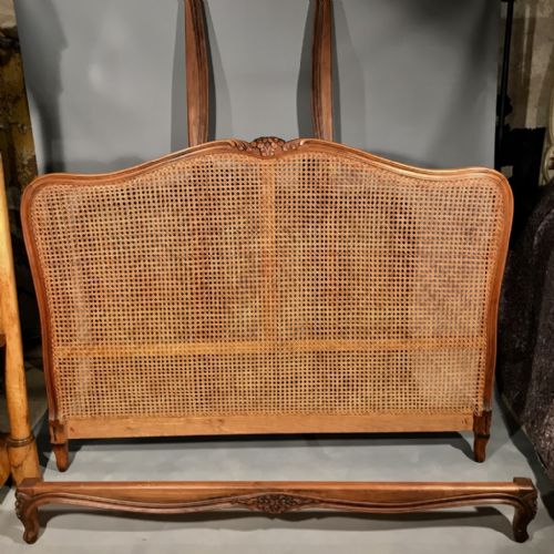 rare french louis xv style cabe kingsize bed with low end - CATEGORY: ANTIQUE BEDS - DATED 1920