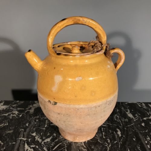 rare c19th french cruche orjol water jug with original lid - CATEGORY: ANTIQUE JUGS - DATED 19TH CENTURY