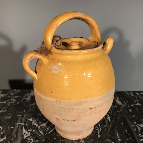 RARE C19TH FRENCH CRUCHE ORJOL WATER JUG WITH ORIGINAL LID - ADDITIONAL PHOTO 2