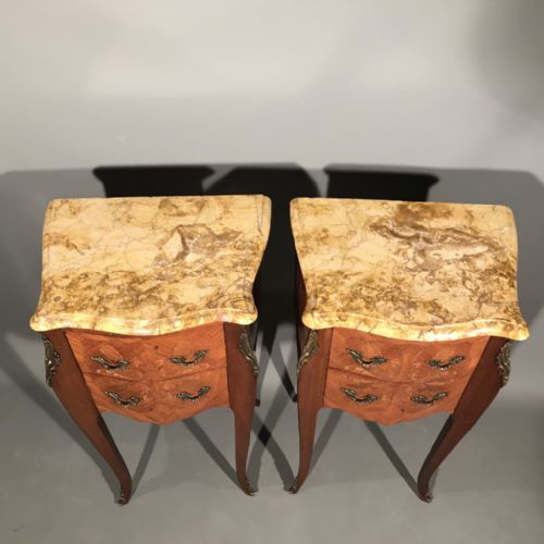 PAIR OF FRENCH MARQUETRY BEDSIDE TABLES - ADDITIONAL PHOTO 1