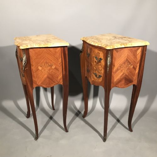 PAIR OF FRENCH MARQUETRY BEDSIDE TABLES - ADDITIONAL PHOTO 2