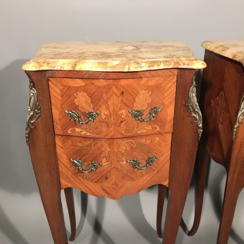 PAIR OF FRENCH MARQUETRY BEDSIDE TABLES - ADDITIONAL PHOTO 4